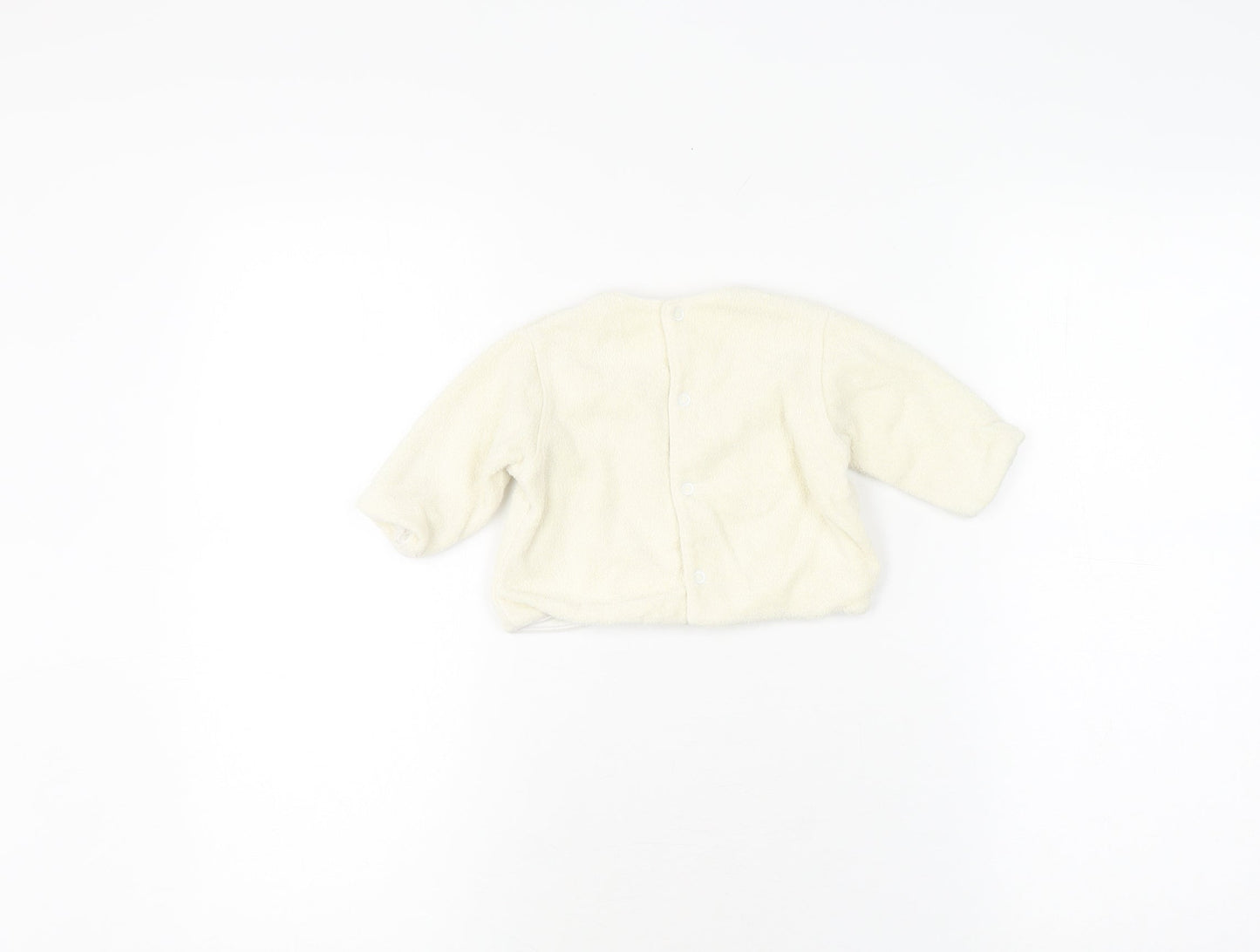 Catimini White Unisex Baby Cardigan 3-6 Months Animal Theme