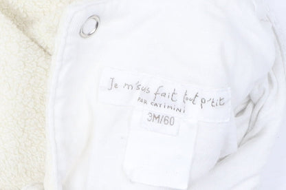 Catimini White Unisex Baby Cardigan 3-6 Months Animal Theme