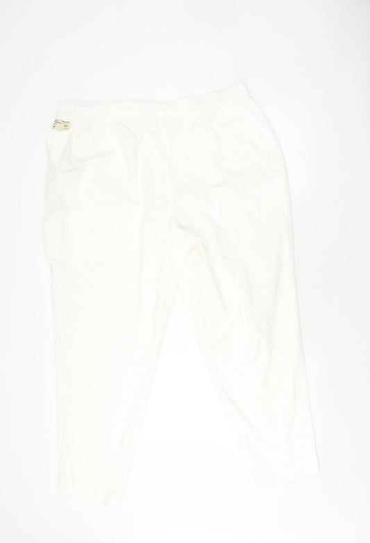 Gardeur Women's White Trousers Size 25 Elastic Waist