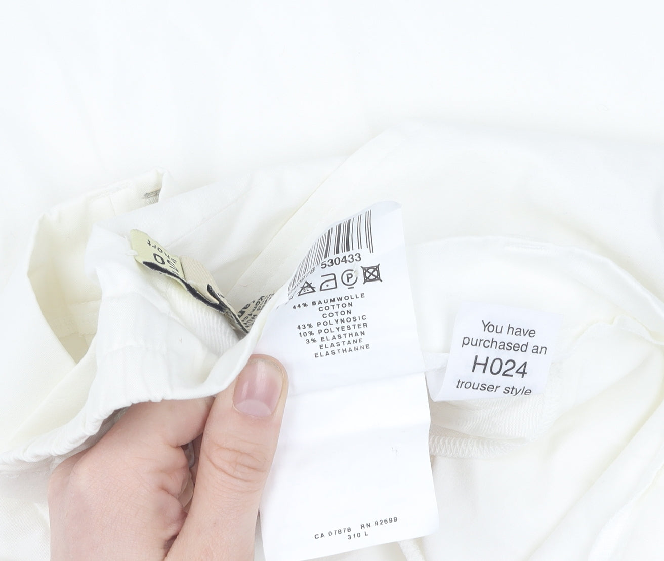 Gardeur Women's White Trousers Size 25 Elastic Waist