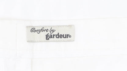 Gardeur Women's White Trousers Size 25 Elastic Waist