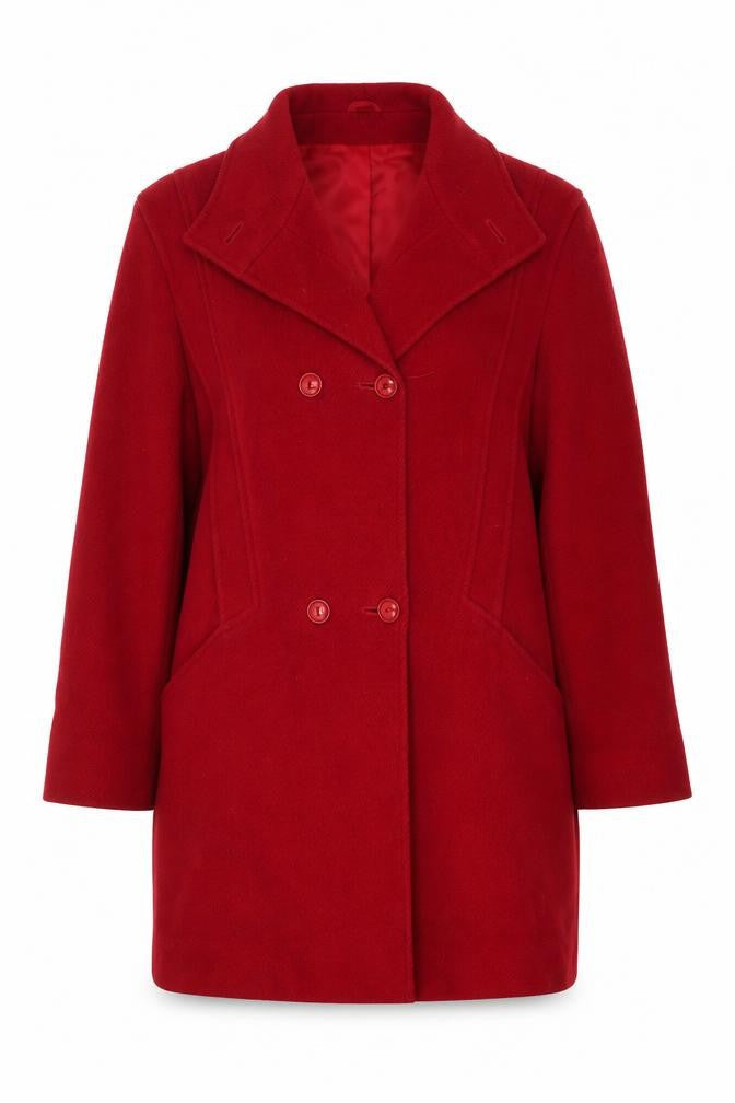 Womens UK Size 12 C&A Red Pea Coat