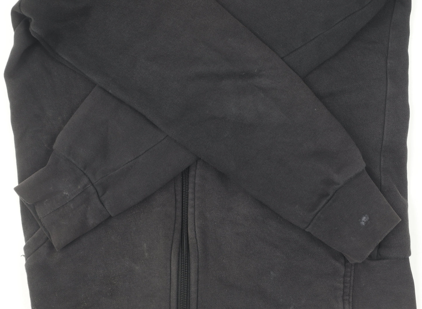 Adidas Boys Black Full Zip Hoodie, Size 12-13, Logo Accent