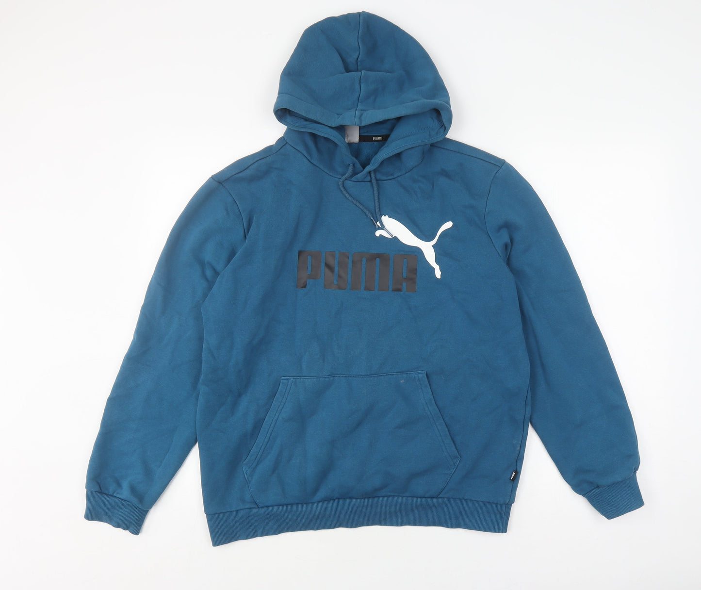 Mens UK Size M PUMA Blue Pullover Hoodie