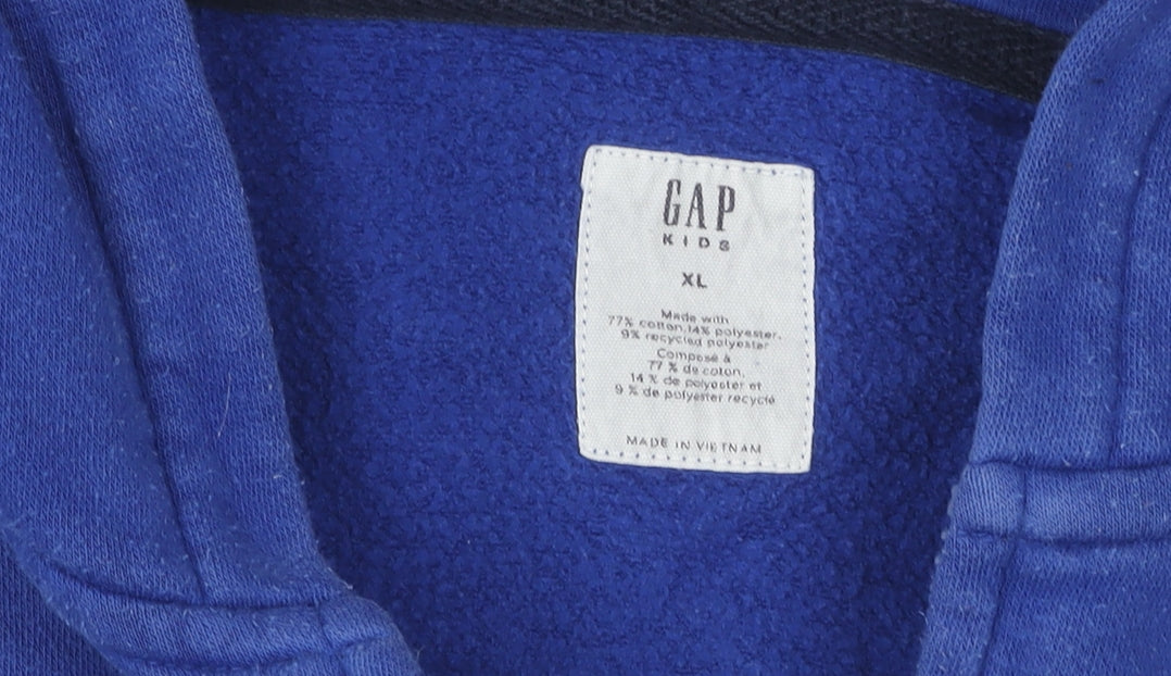 GAP Boys Blue Full Zip Hoodie 12-13 Years with Logo