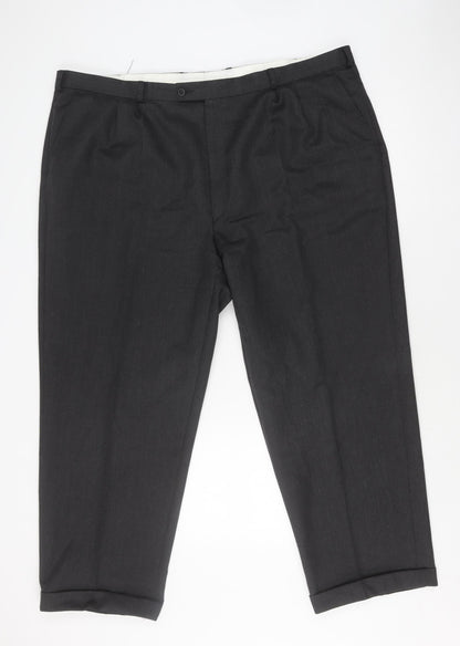 Sergio Rovi Men's Black Trousers 46S Polyester Wool