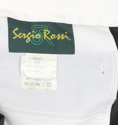 Sergio Rovi Men's Black Trousers 46S Polyester Wool