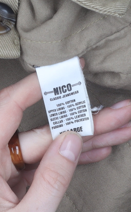 Mens UK Size 2XL NICO Beige Basic Jacket