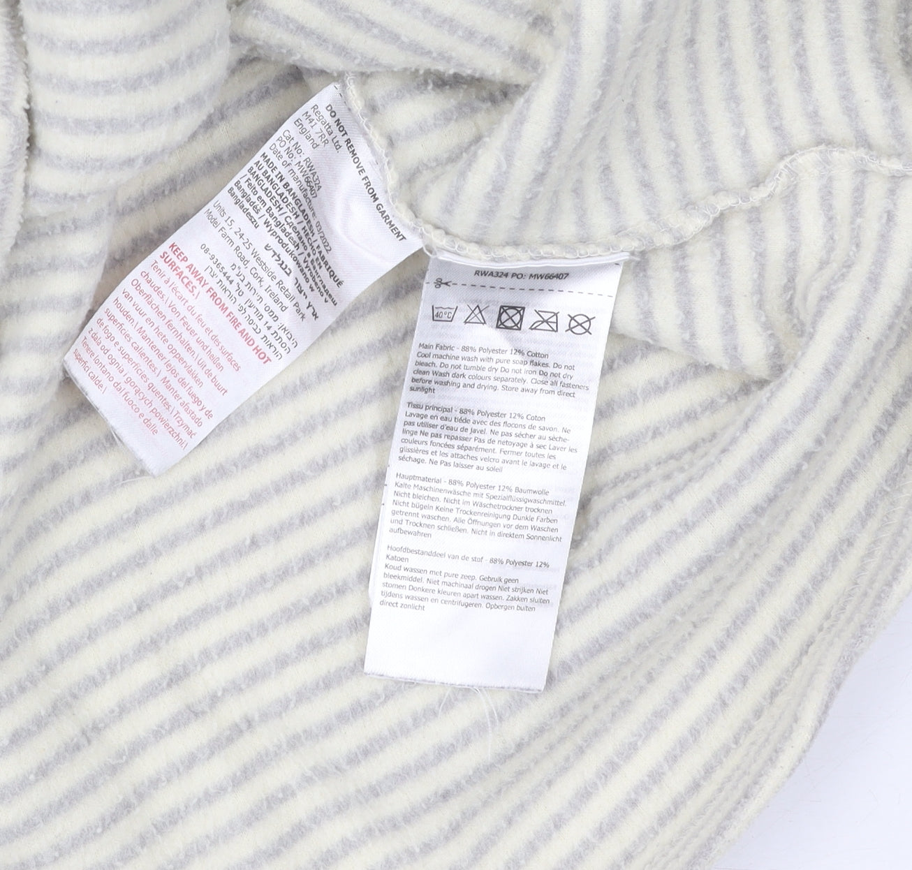 Regatta Women's Grey Striped Pullover Sweatshirt UK 18