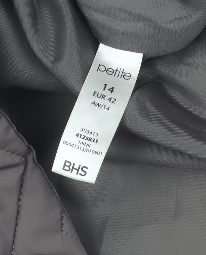 Womens UK Size 14 BHS Brown Quilted Coat