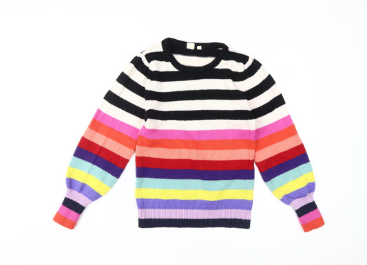 GAP Women's Multicoloured Striped Pullover Jumper S