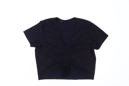 Womens UK Size 12 Urban Outfitters Blue Cropped T-Shirt