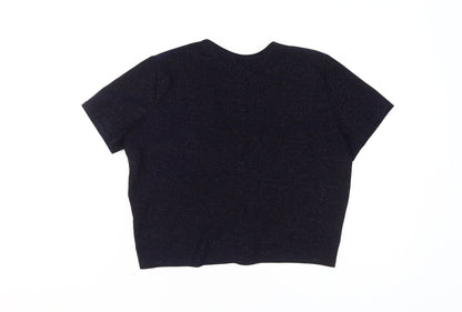 Womens UK Size 12 Urban Outfitters Blue Cropped T-Shirt