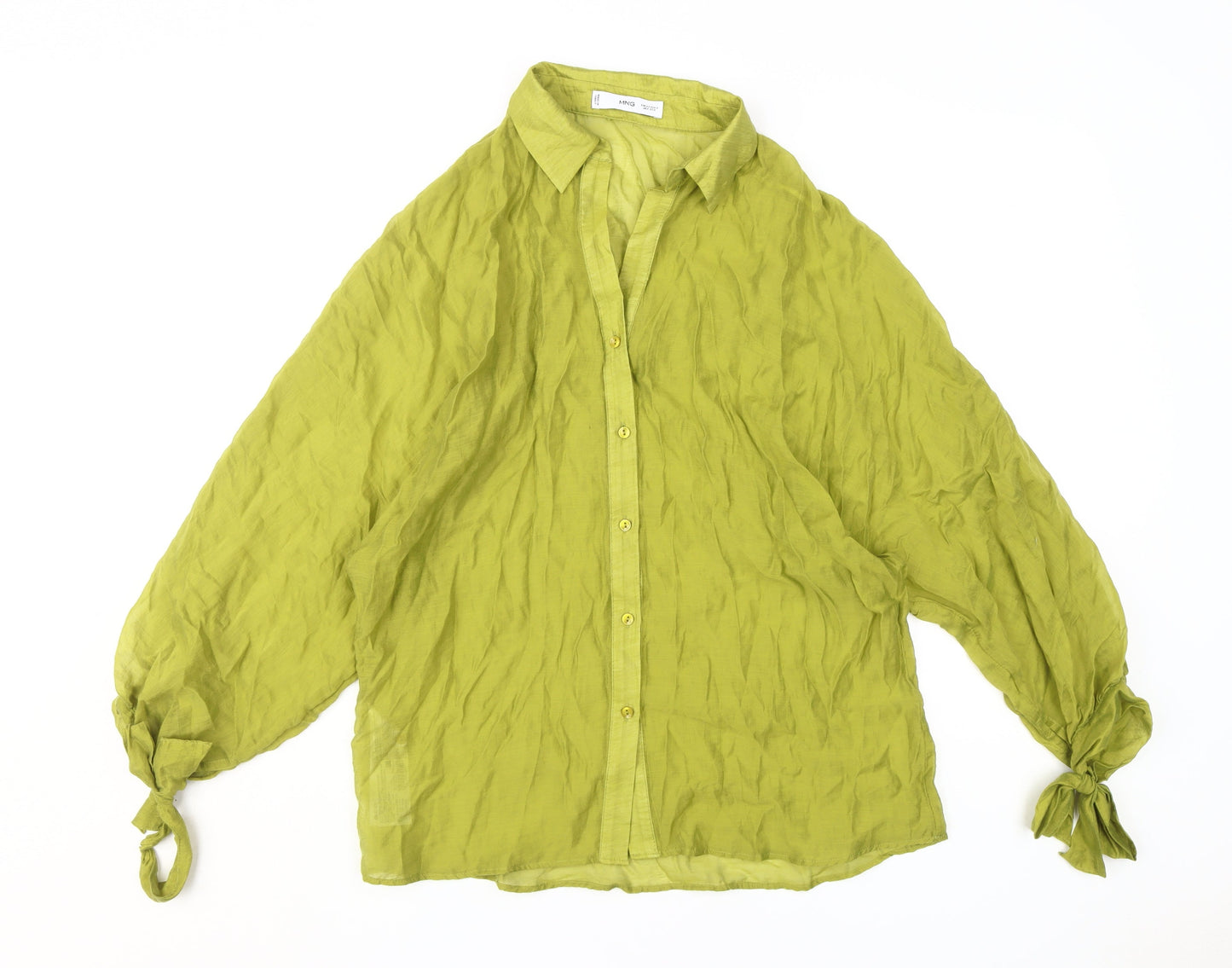 Womens UK Size XS MNG Green Basic Blouse