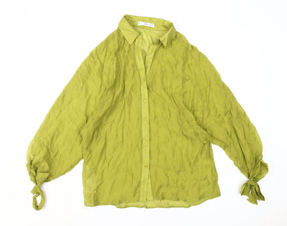 Womens UK Size XS MNG Green Basic Blouse