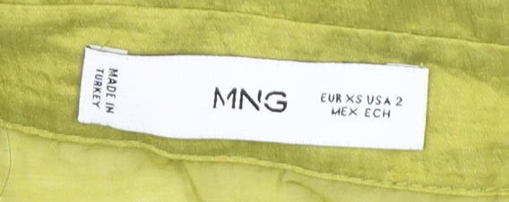 Womens UK Size XS MNG Green Basic Blouse