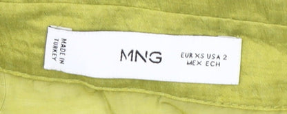 Womens UK Size XS MNG Green Basic Blouse