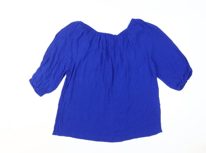 Womens UK Size 14 Capsule Blue Basic Blouse