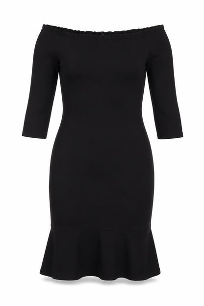 River Island Women's Black Bodycon Off Shoulder Dress Size 10