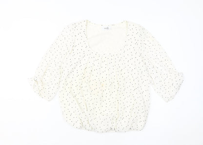 Womens UK Size S Wallis Ivory Basic Blouse