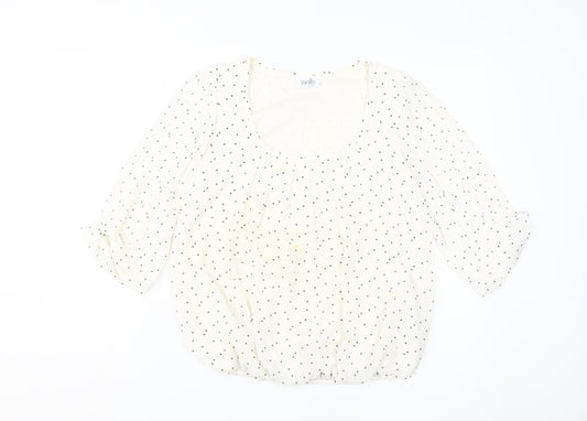 Womens UK Size S Wallis Ivory Basic Blouse