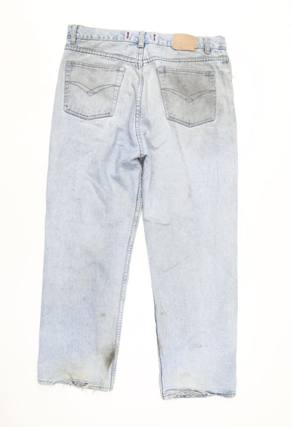Mens UK Size L Silverstripe Regular Fit Straight Blue Jeans