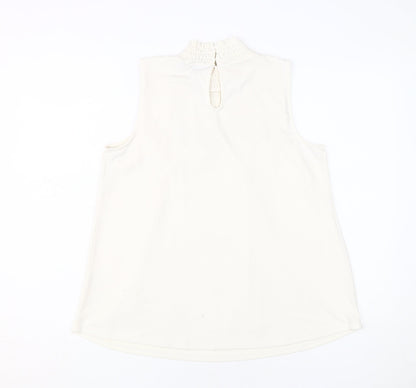 Womens UK Size M Cable & Gauge Ivory Tunic Blouse