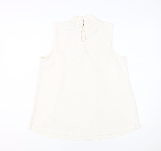 Womens UK Size M Cable & Gauge Ivory Tunic Blouse