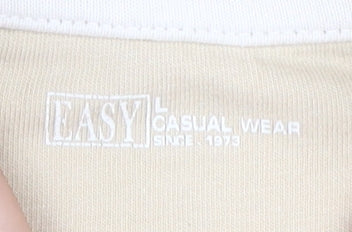 Easy Men's Beige L Polo Shirt Short Sleeve Cotton