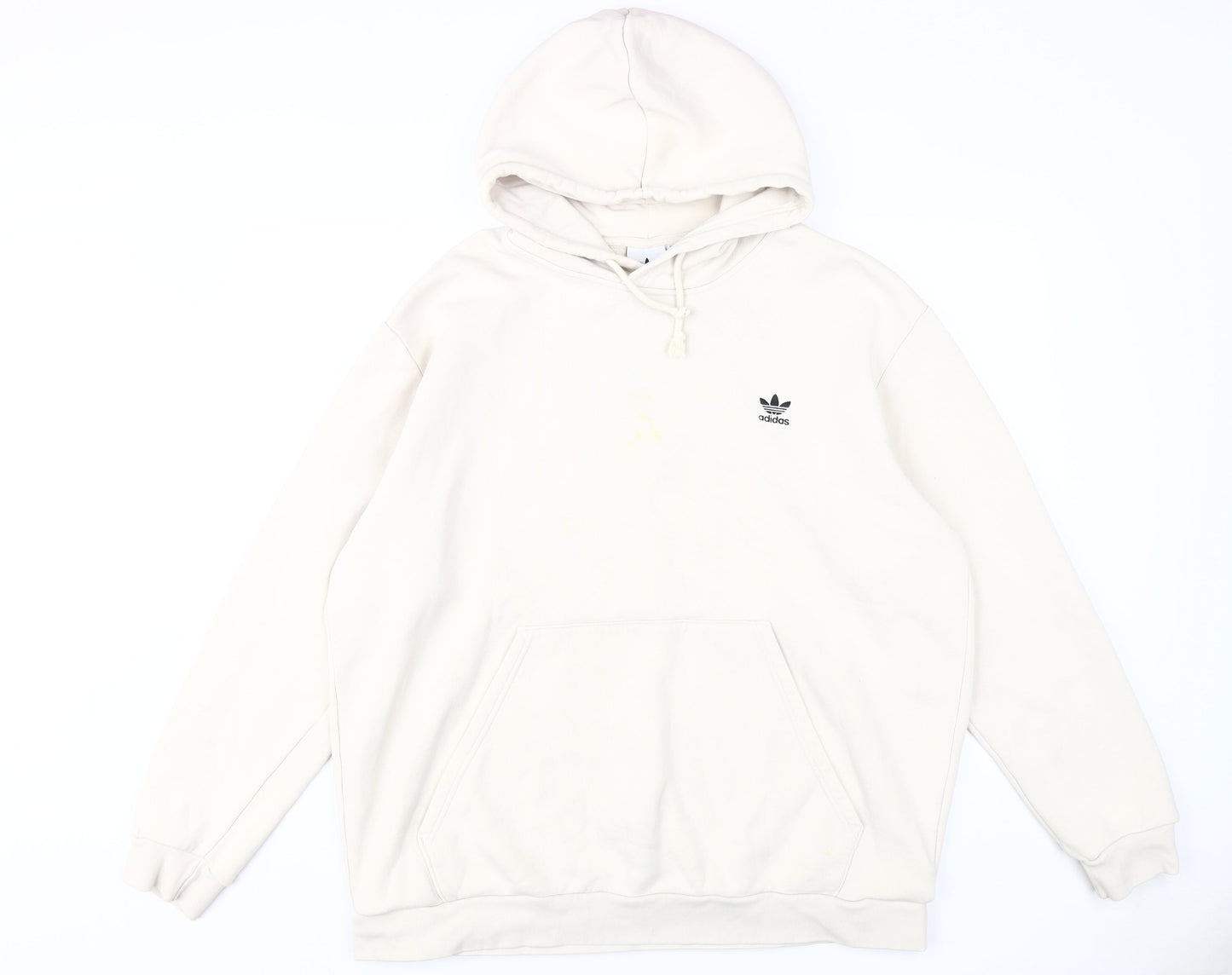 Adidas Men's Beige 2XL Pullover Hoodie with Logo
