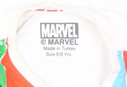 Marvel Boys Multicoloured T-Shirt, Size 5-6 Years, Graphic Print