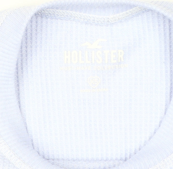 Womens UK Size XS Hollister Blue Cropped Jumper