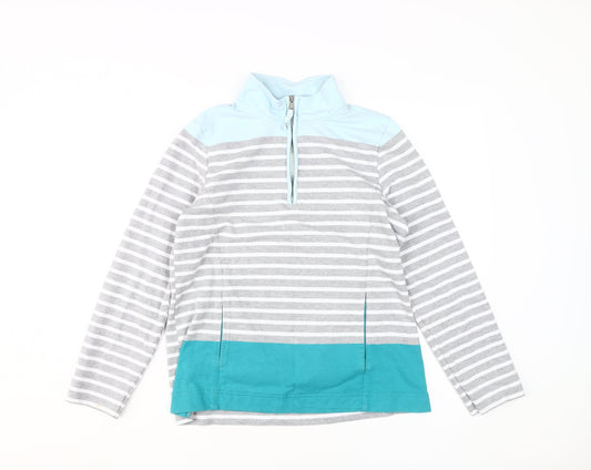 Cotton Traders Women's Striped Pullover Sweatshirt Size 10