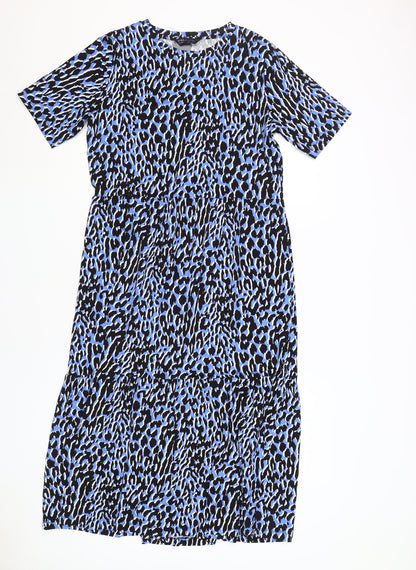 Marks and Spencer Women's Blue Animal Print A-Line Dress