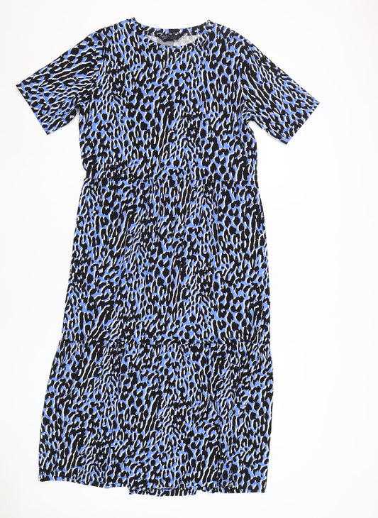 Marks and Spencer Women's Blue Animal Print A-Line Dress