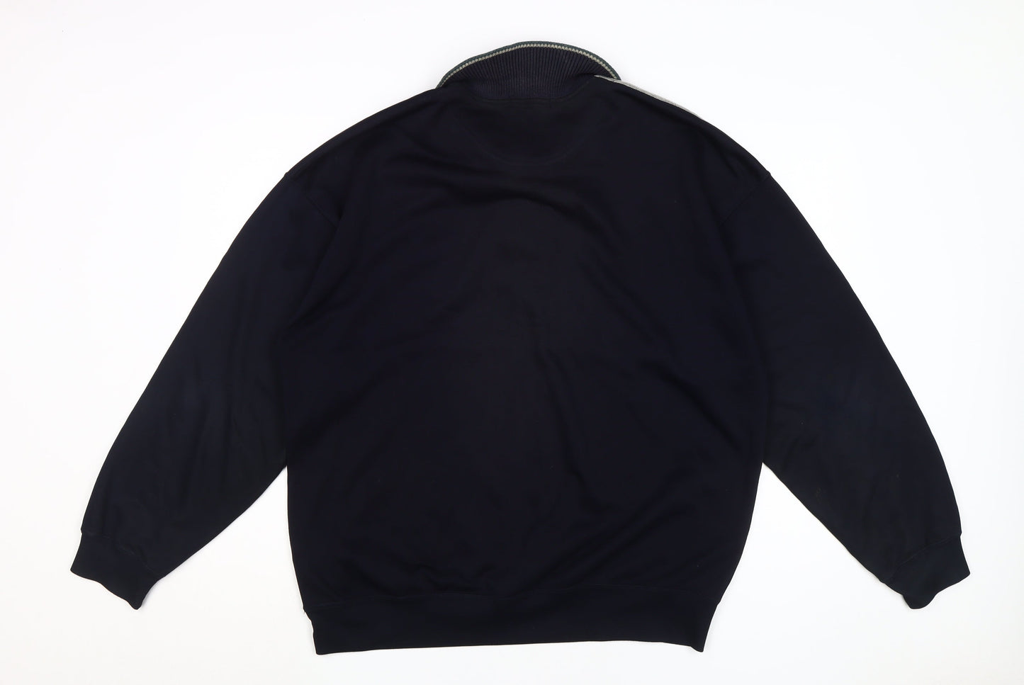 Marks and Spencer Men's Black Grey Argyle Collared Pullover L