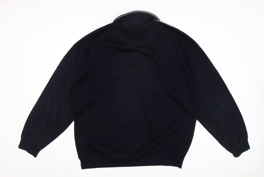 Marks and Spencer Men's Black Grey Argyle Collared Pullover L