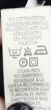 Marks and Spencer Men's Black Grey Argyle Collared Pullover L