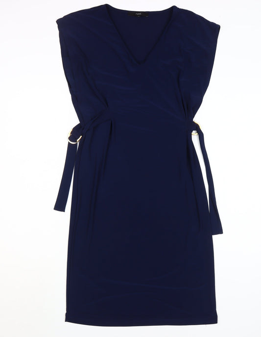 Next Women's Blue Sheath Dress Size 6 Sleeveless