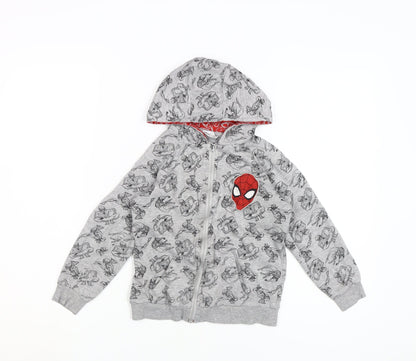 Ultimate Kids Spider-Man Boys Grey Full Zip Hoodie 7-8 Years