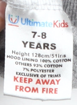 Ultimate Kids Spider-Man Boys Grey Full Zip Hoodie 7-8 Years