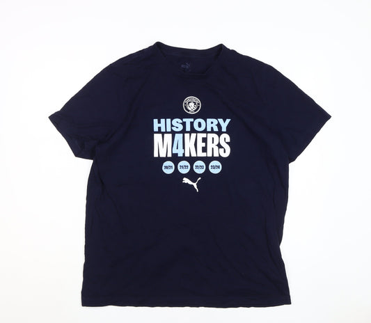 Puma Men's Black Graphic Tee L, Sports Design