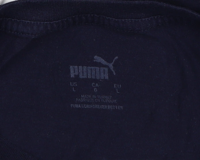 Puma Men's Black Graphic Tee L, Sports Design