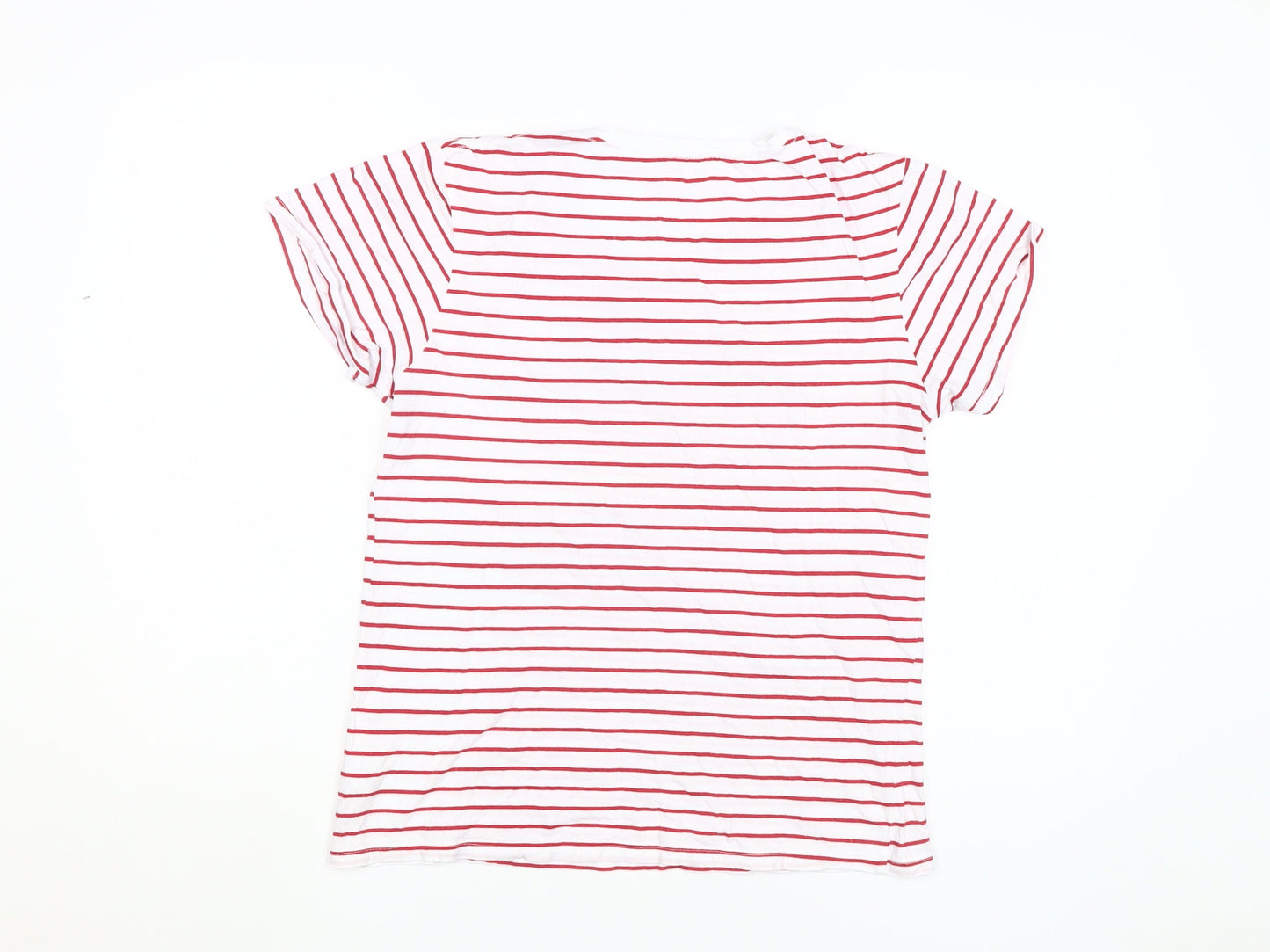 Hush Women's Red Striped T-Shirt, XS, Scoop Neck