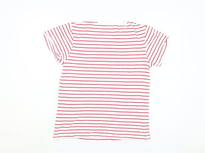 Hush Women's Red Striped T-Shirt, XS, Scoop Neck