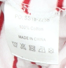 Hush Women's Red Striped T-Shirt, XS, Scoop Neck