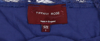 Tiffany Rose Women's Blue Midi Lace Sheath Dress XS