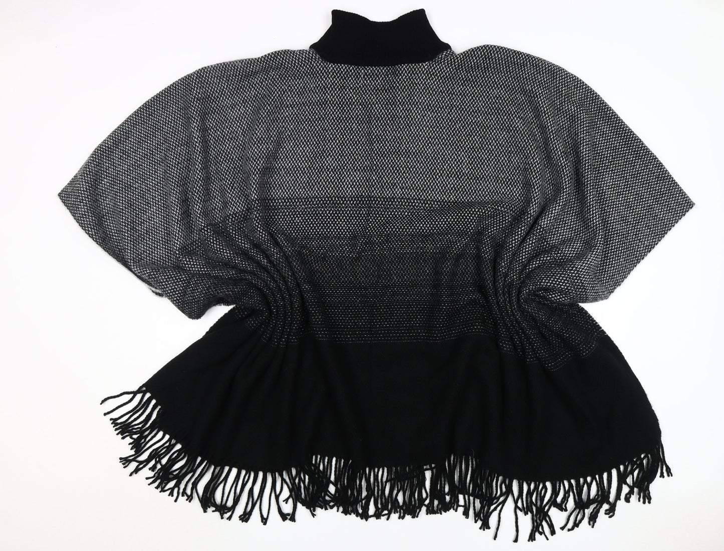 Womens UK Size One Size Apricot Black Cape Jumper