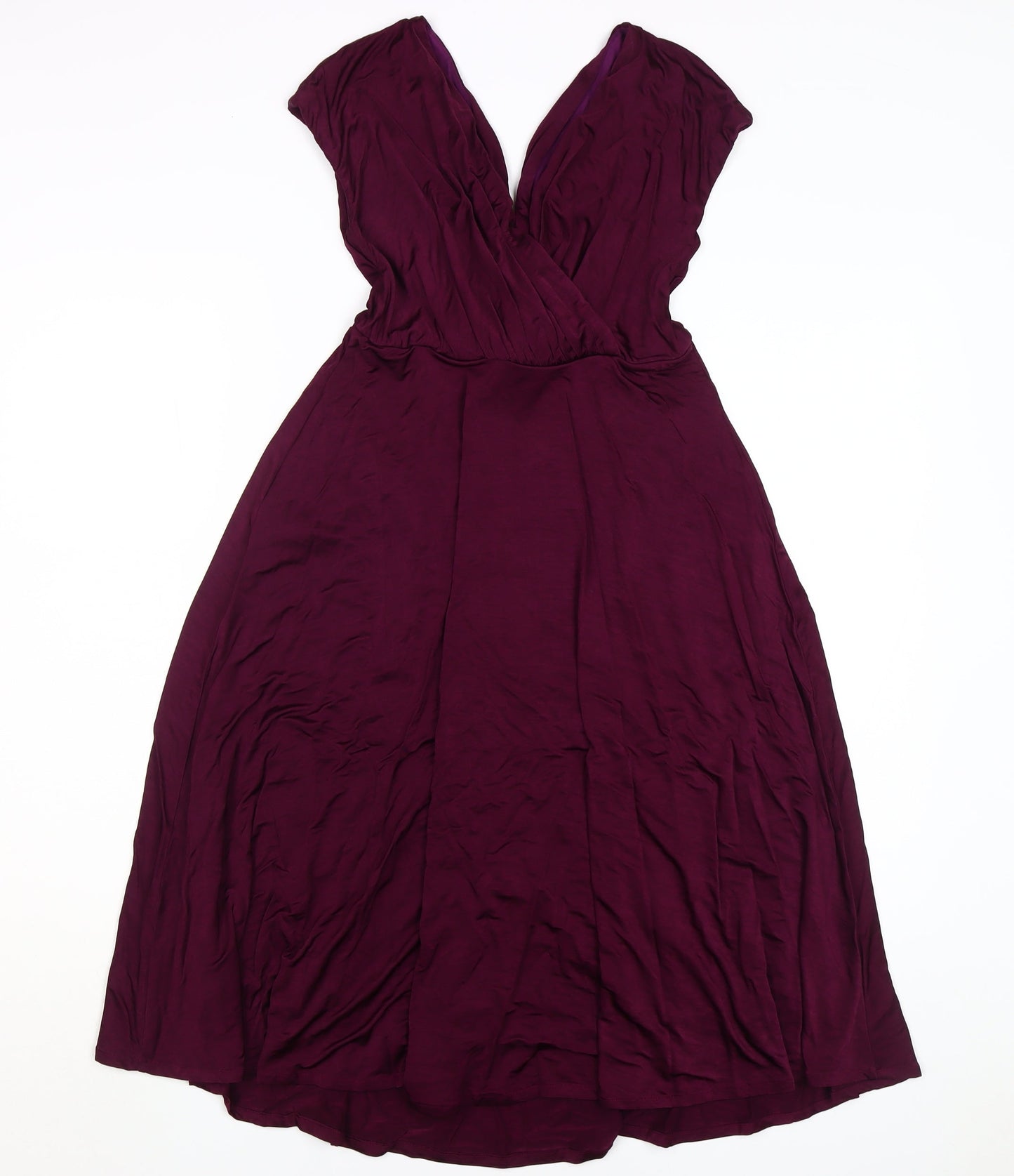 Tiffany Rose Womens Purple Wrap Dress Midi