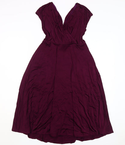 Tiffany Rose Womens Purple Wrap Dress Midi